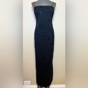 Black Beaded Long Dress De-Laru by Sheila Yen junior size 7/8